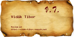 Vidák Tibor névjegykártya
